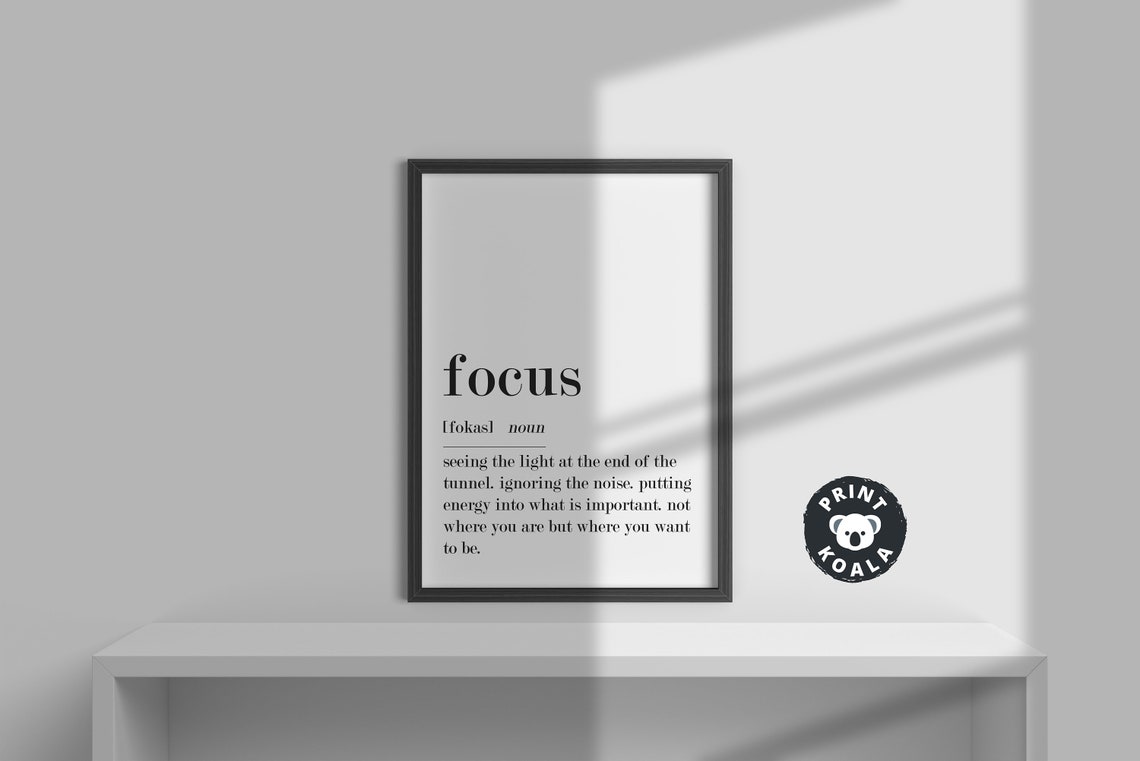 Focus Dictionary Definition Print Motivational Office Wall Decor Art - Image 4