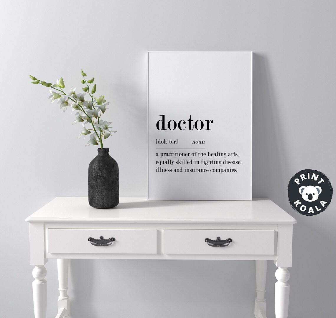 Doctor Funny Definition Healing Arts Dictionary Style Poster - Image 3