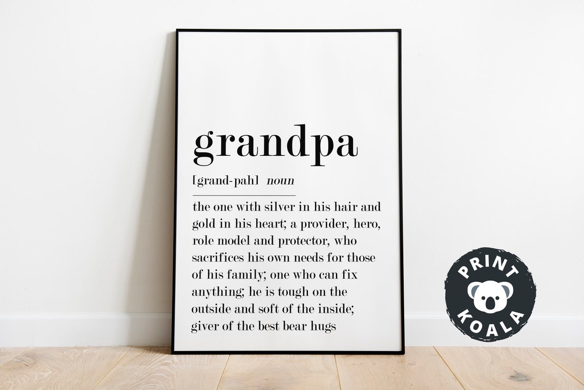 Grandpa Definition Gifts For Grandpa Grandpa Gifts Gifts For Granny Grandpa Poster Grandpa Definition Art Grandpa Wall Art - Image 5