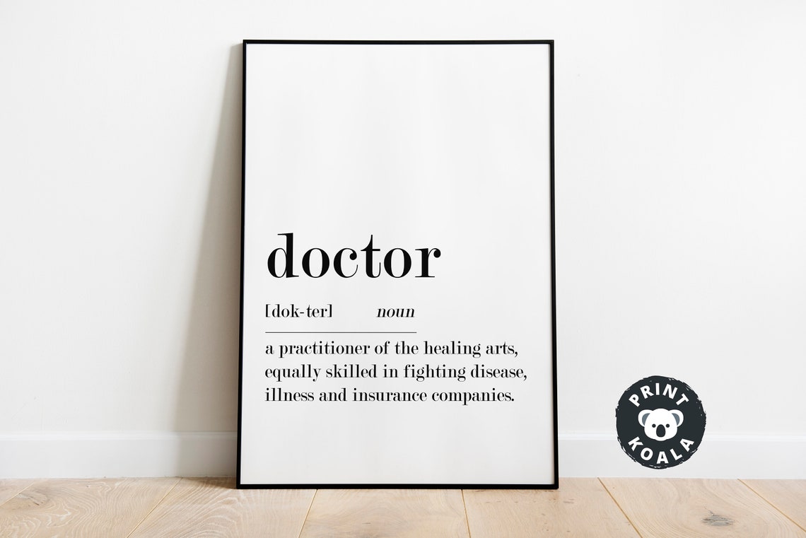 Doctor Funny Definition Healing Arts Dictionary Style Poster