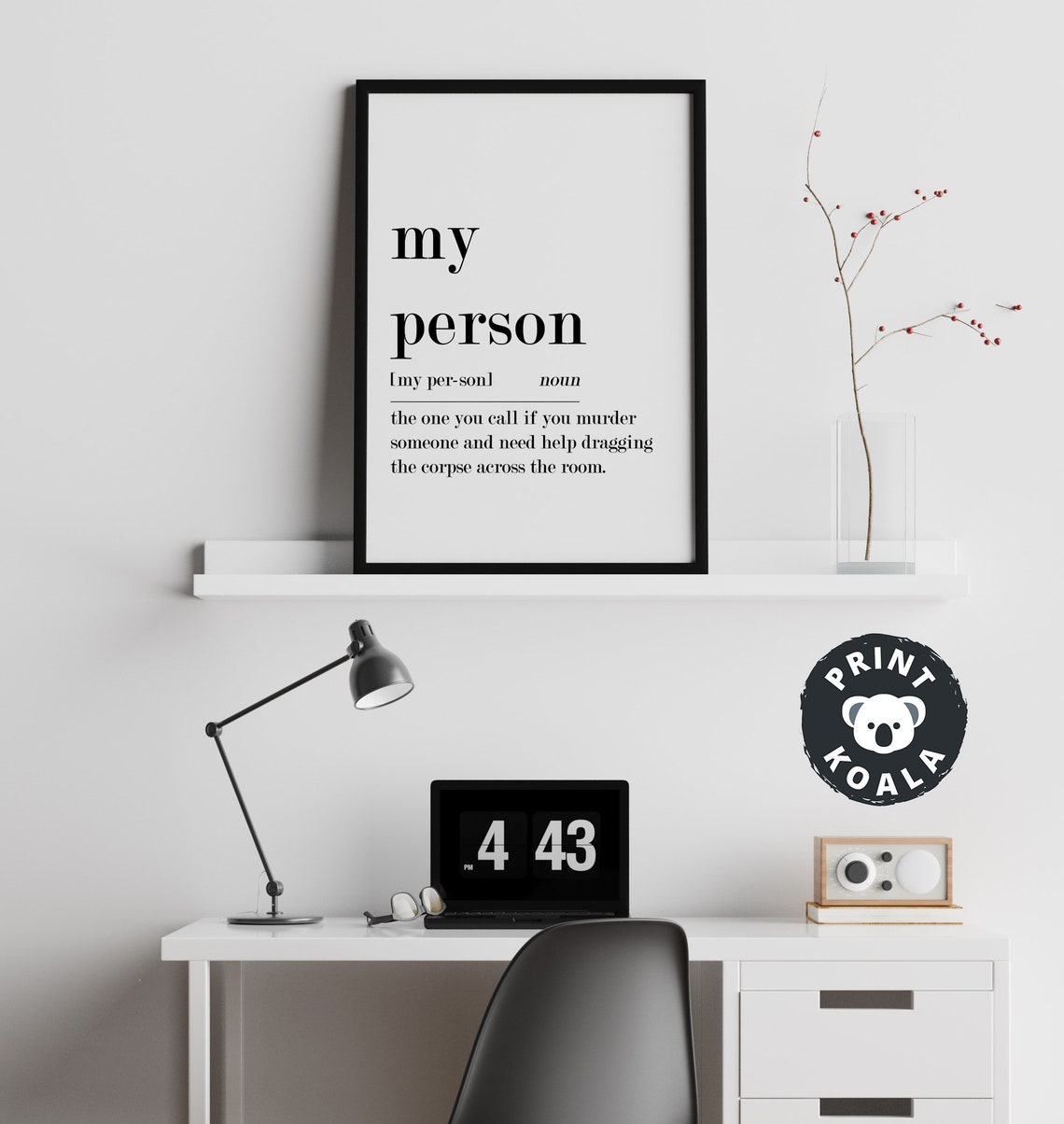 My Person Funny Definition Print Best Friend Gift Dark Humor Decor - Image 2