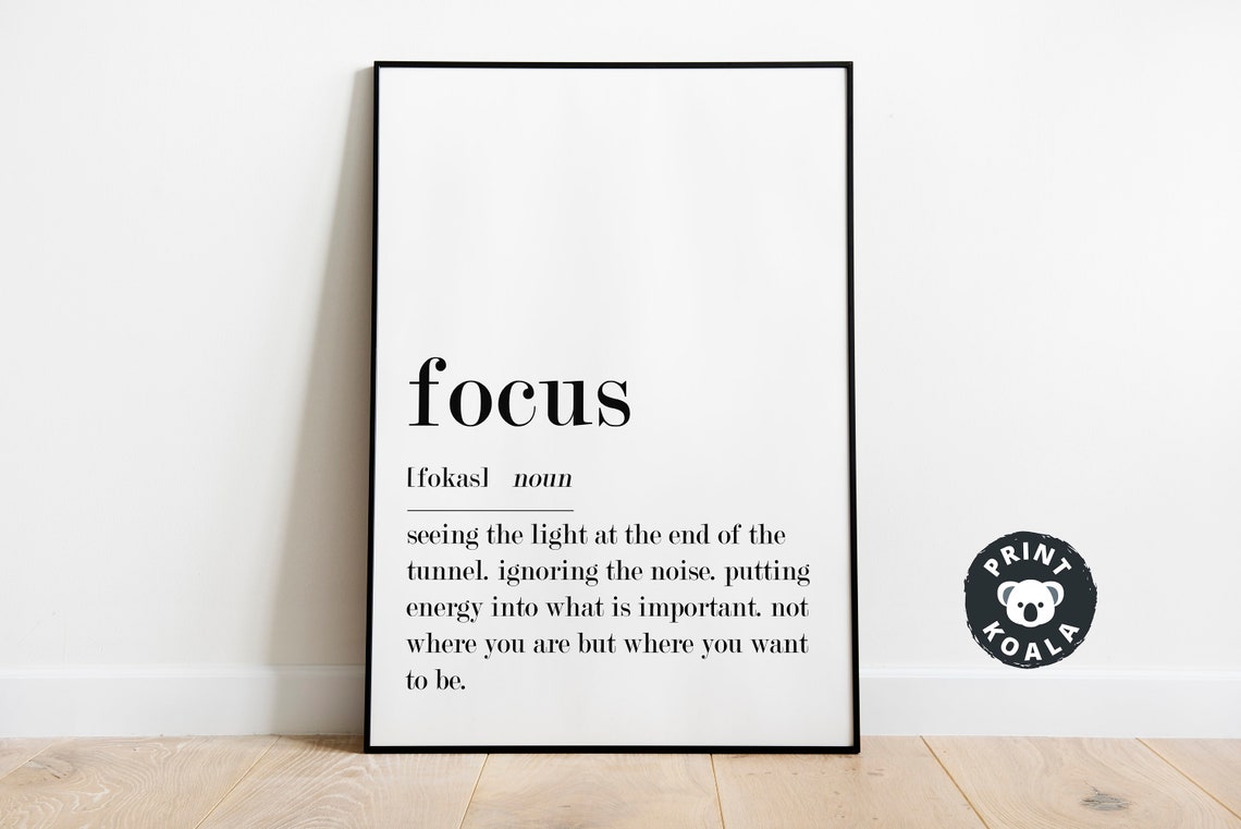 Focus Dictionary Definition Print Motivational Office Wall Decor Art - Image 2