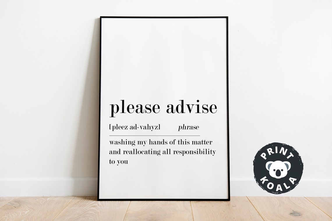 Please Advise Definition Funny Washing Hands Responsibility Poster - Image 5