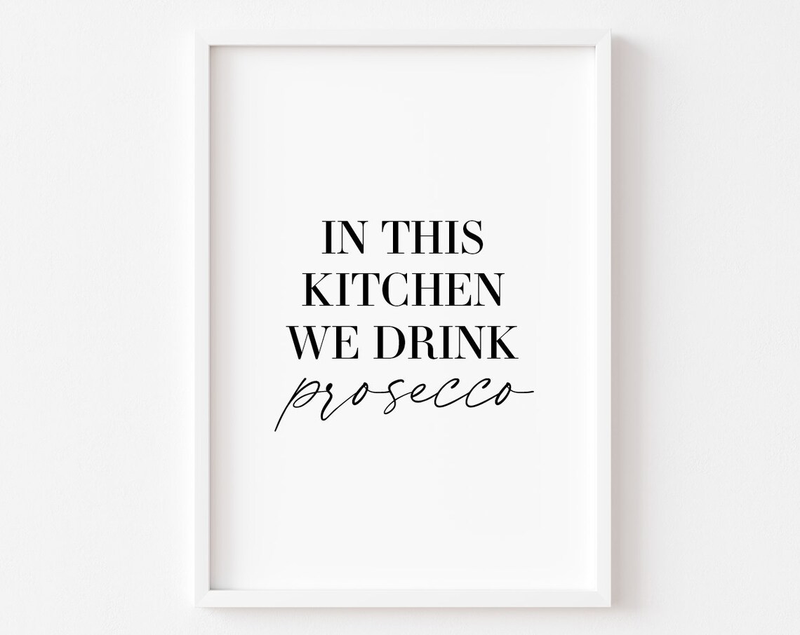 Prosecco Kitchen Wall Art Print, Food Decor