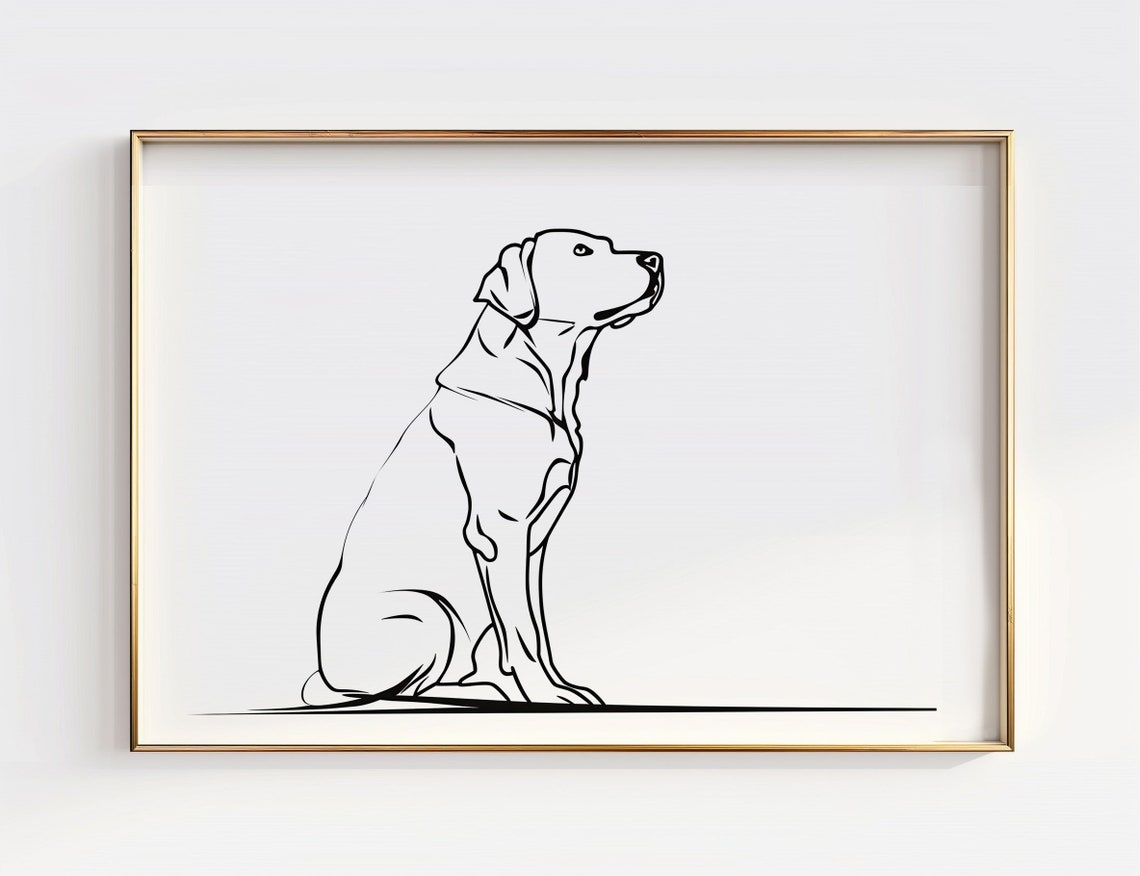 Labrador Line Art Print Minimalist Dog Wall Decor