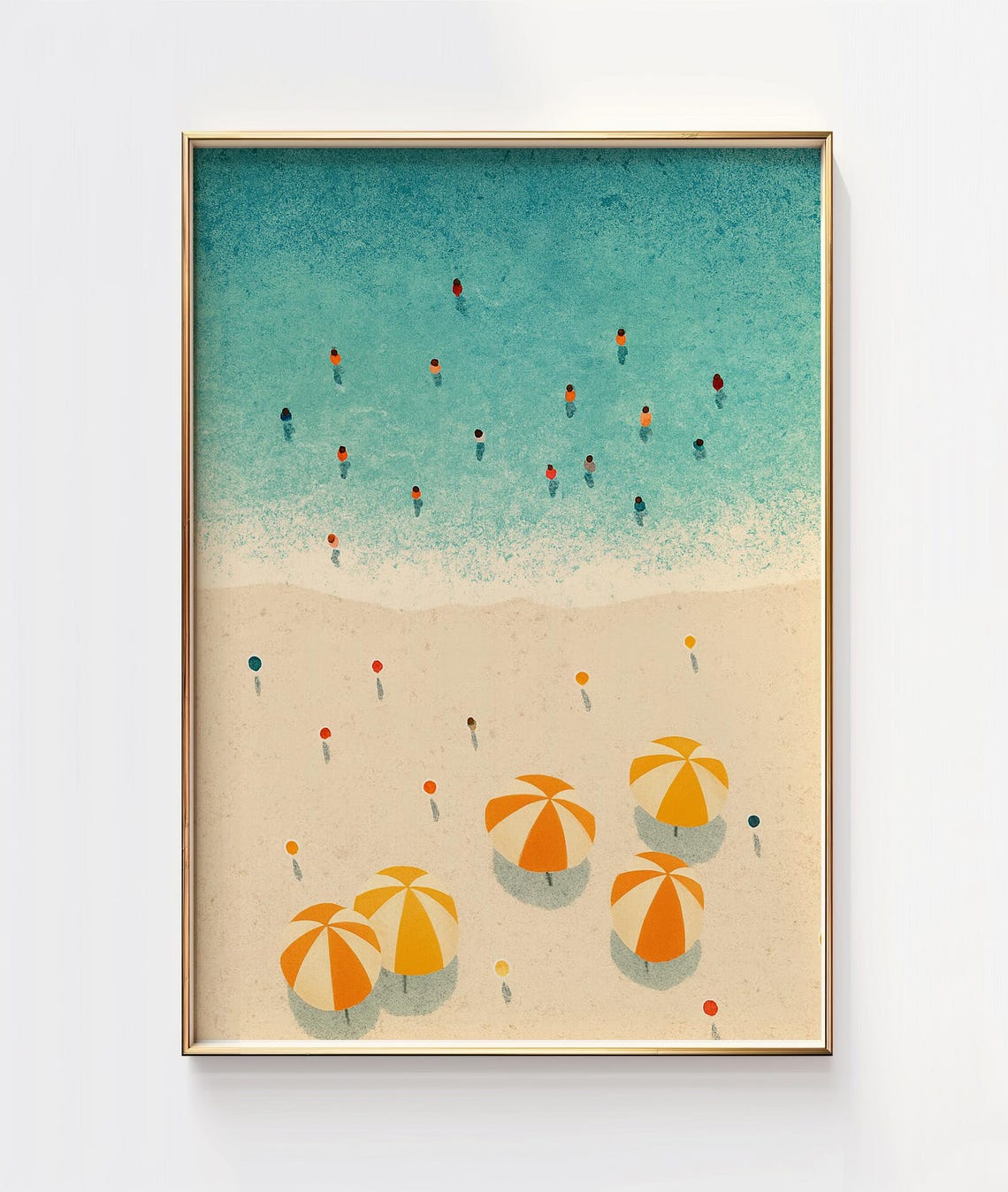 Minimalist Beach Umbrella Print Modern Coastal Wall Art