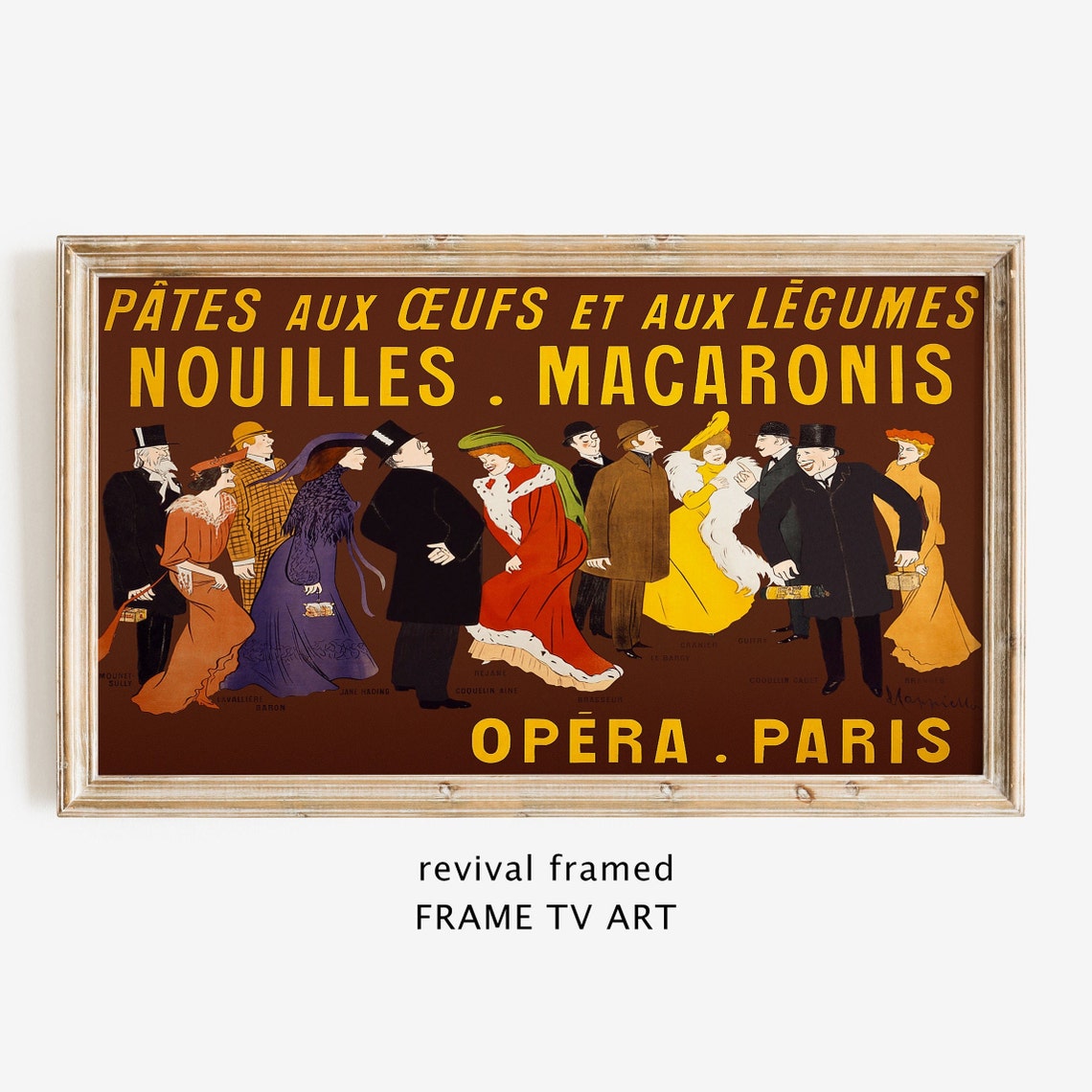 Vintage French Pasta Advertisement Poster Opera Paris Macaronis