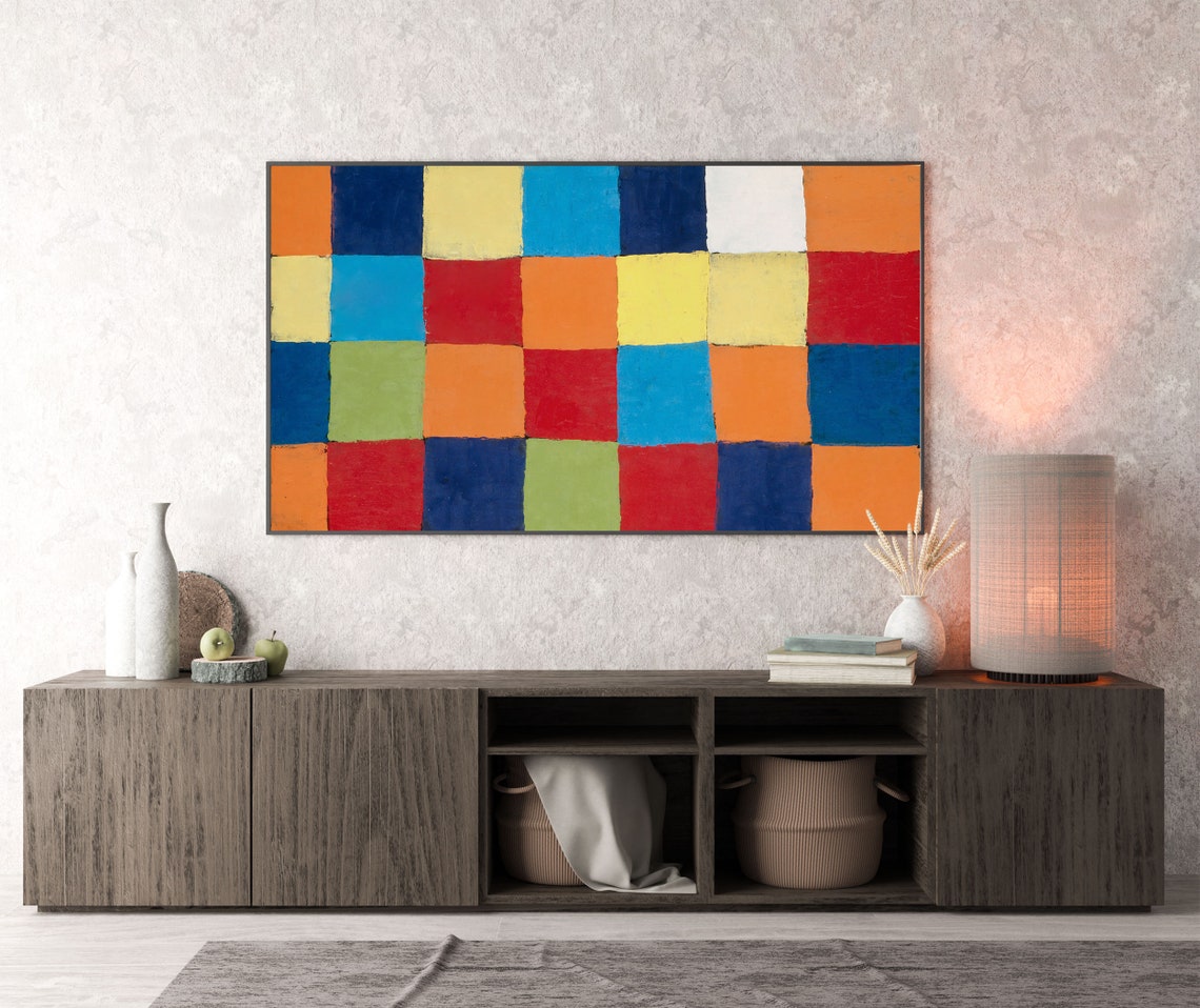 Paul Klee Checkerboard Squares Geometric Color Block Painting Poster - Image 3