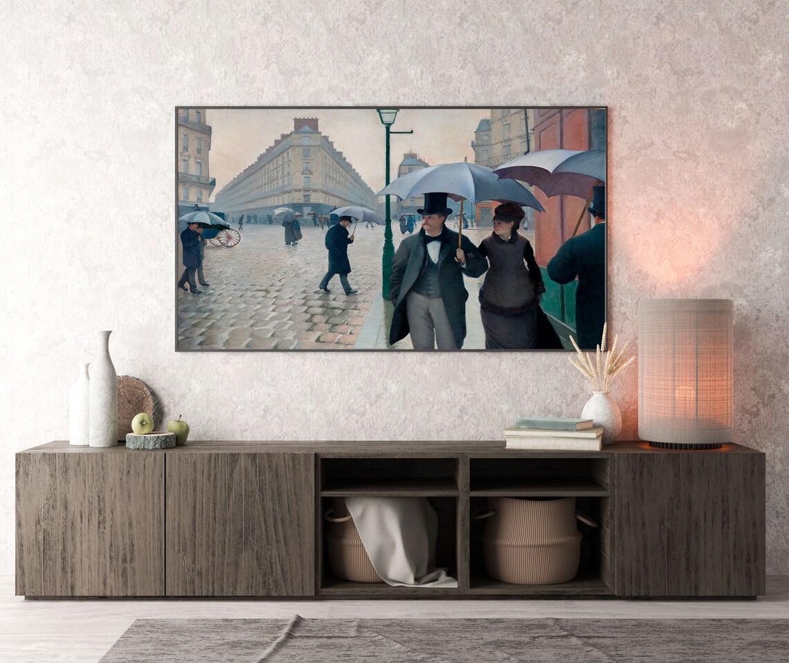 Gustave Caillebotte Paris Street Rainy Day Umbrella Scene Poster - Image 3