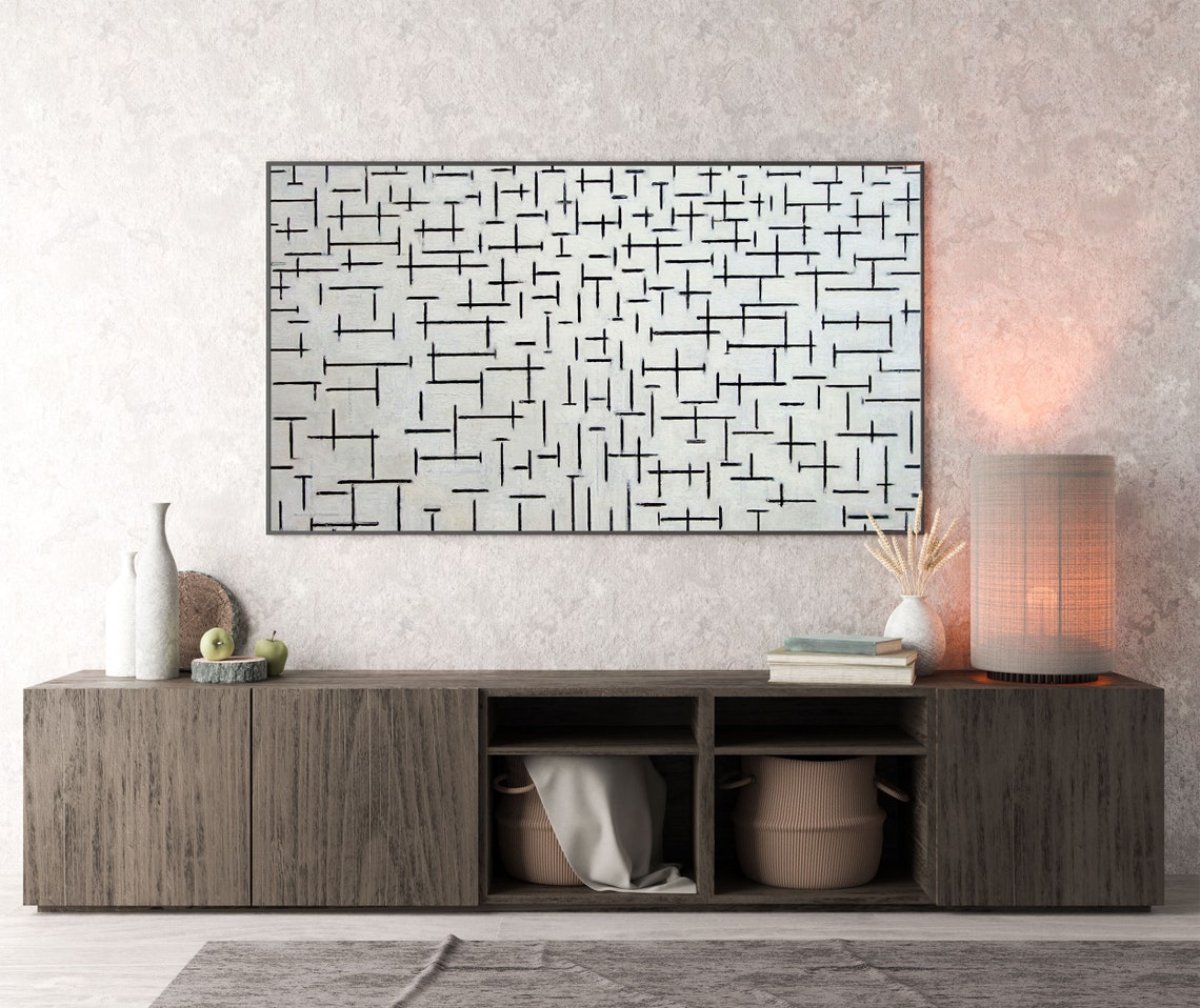 Piet Mondrian Black Grid Minimalist Abstract Composition Poster - Image 4