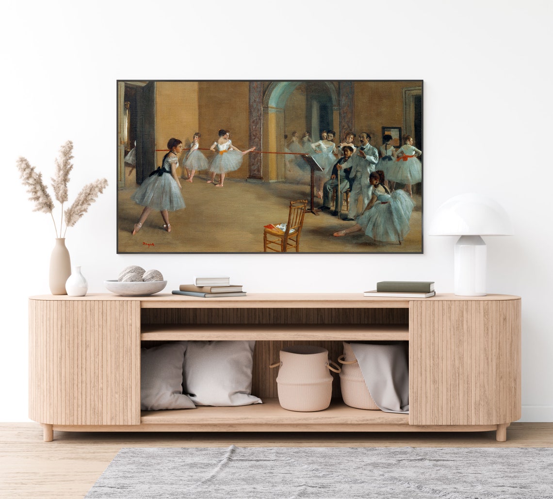 Frame Tv Art Ballerinas Frame Tv Art Degas Ballerinas Frame Tv Vintage Oil Painting Large Art Living Room Gallery Wall - Image 3