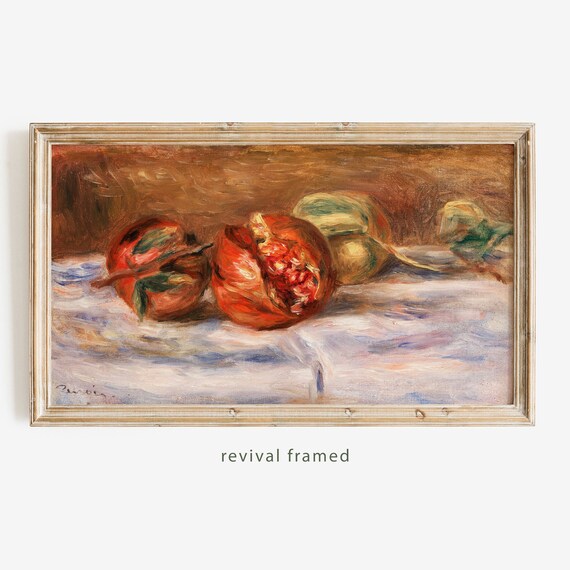 Renoir Pomegranates and Apples Vintage Still Life Fruit Painting Poster