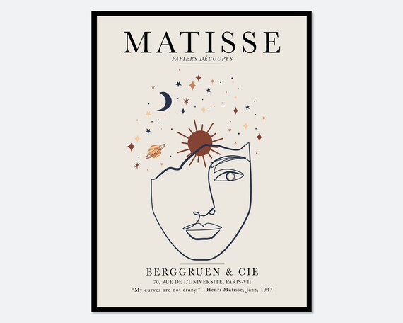Henri Matisse Single Line Woman Face Poster