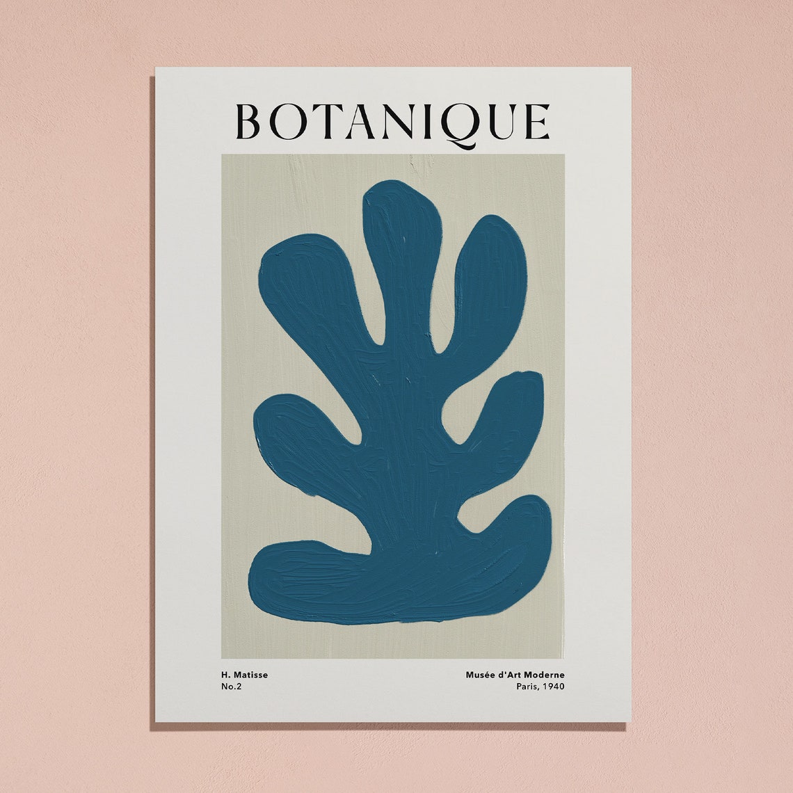 Henri Matisse Botanique Teal Modern Abstract Botanical Art Poster