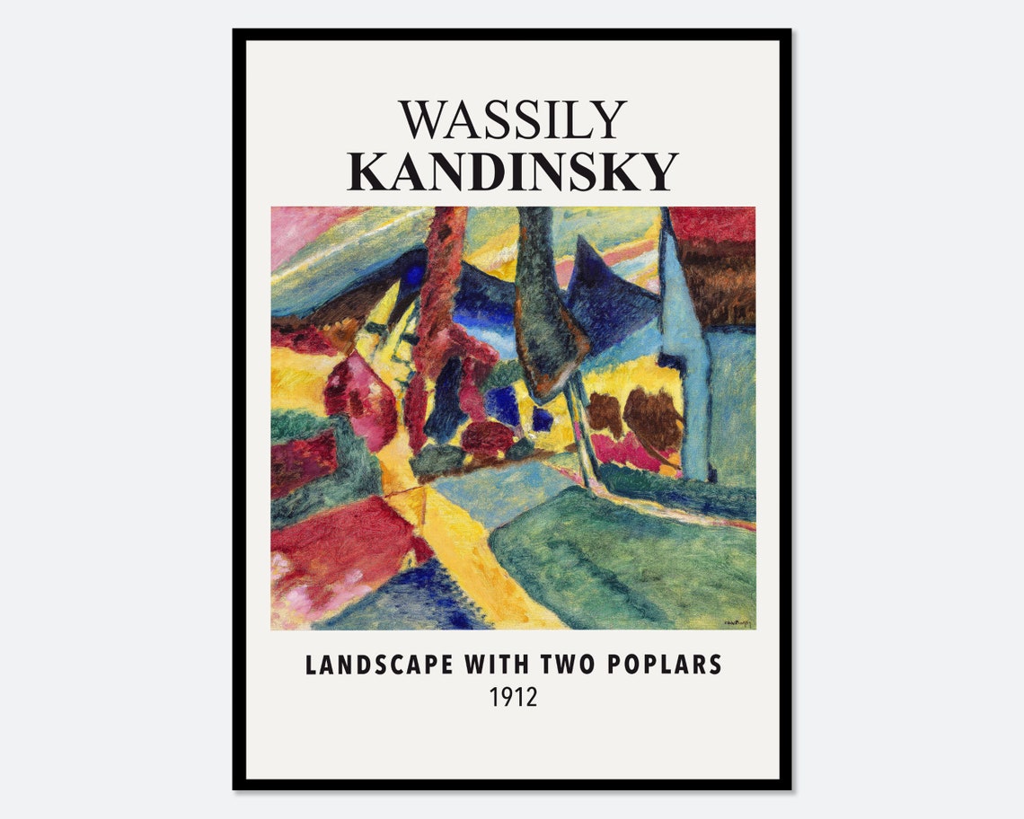 Wassily Kandinsky Landscape with Two Poplars 1912 Colorful Poster