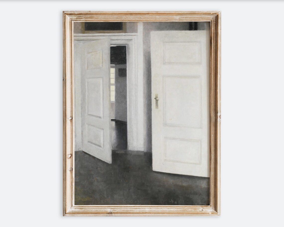 Rustic Vintage European White Doors Art Print