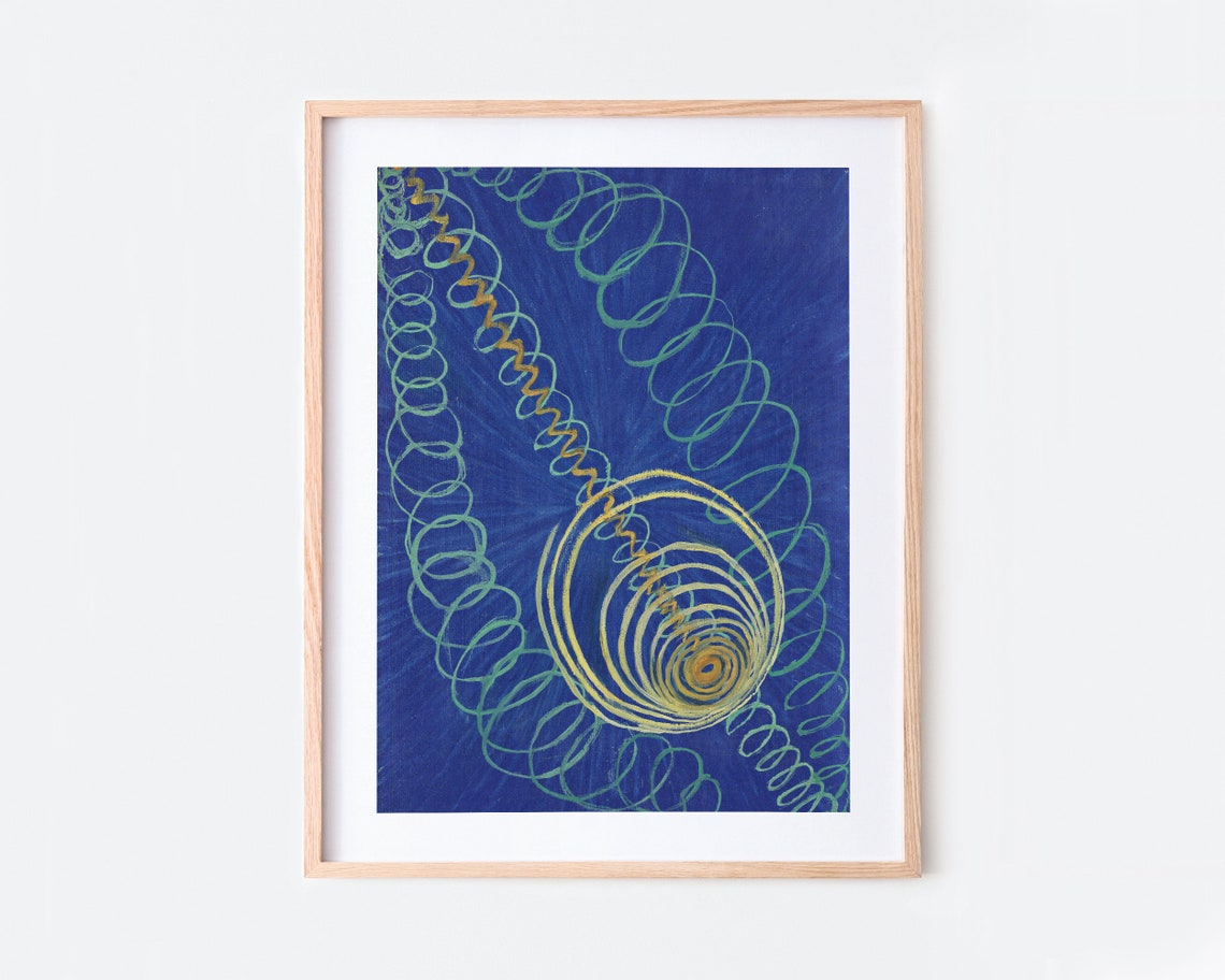 Hilma af Klint Primordial Chaos Blue Spiral Abstract Art Poster
