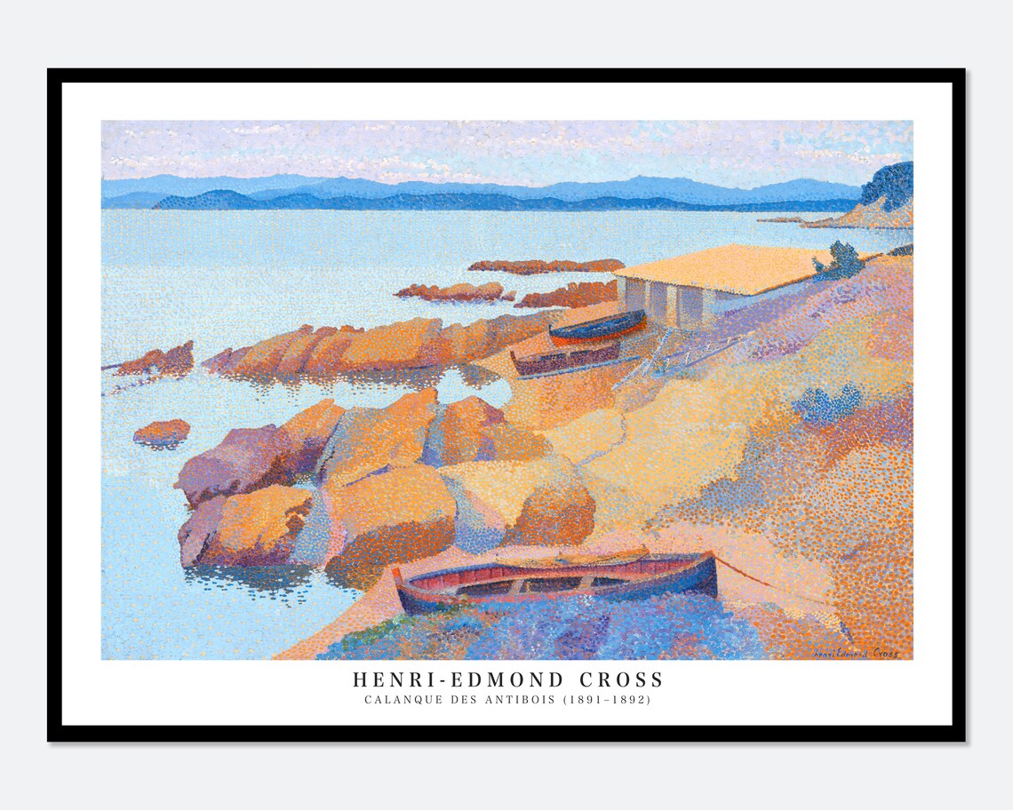 Henri Edmond Cross Calanque Des Antibois 1891 Coastal Boats Poster