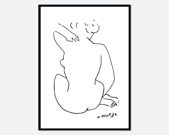 Henri Matisse One Line Body Figure, Vintage Art Print