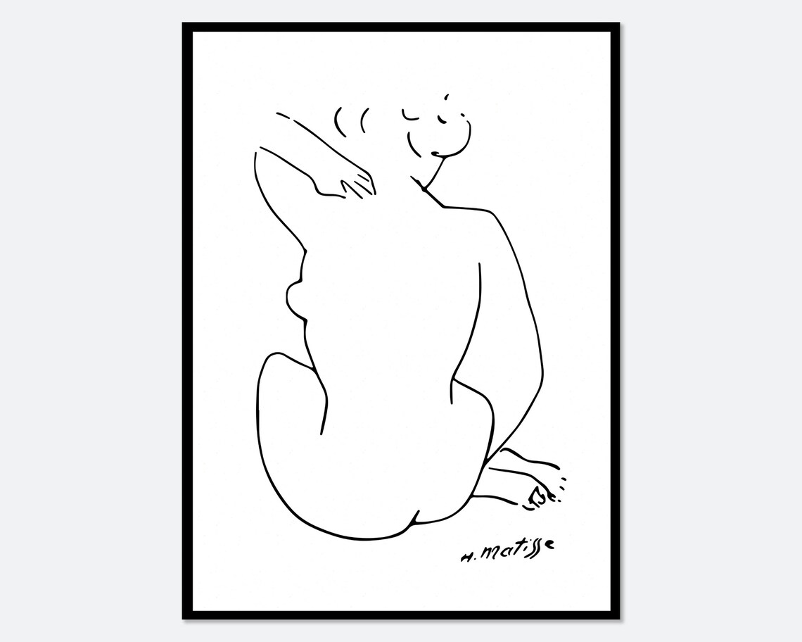 Henri Matisse One Line Body Figure, Vintage Art Print