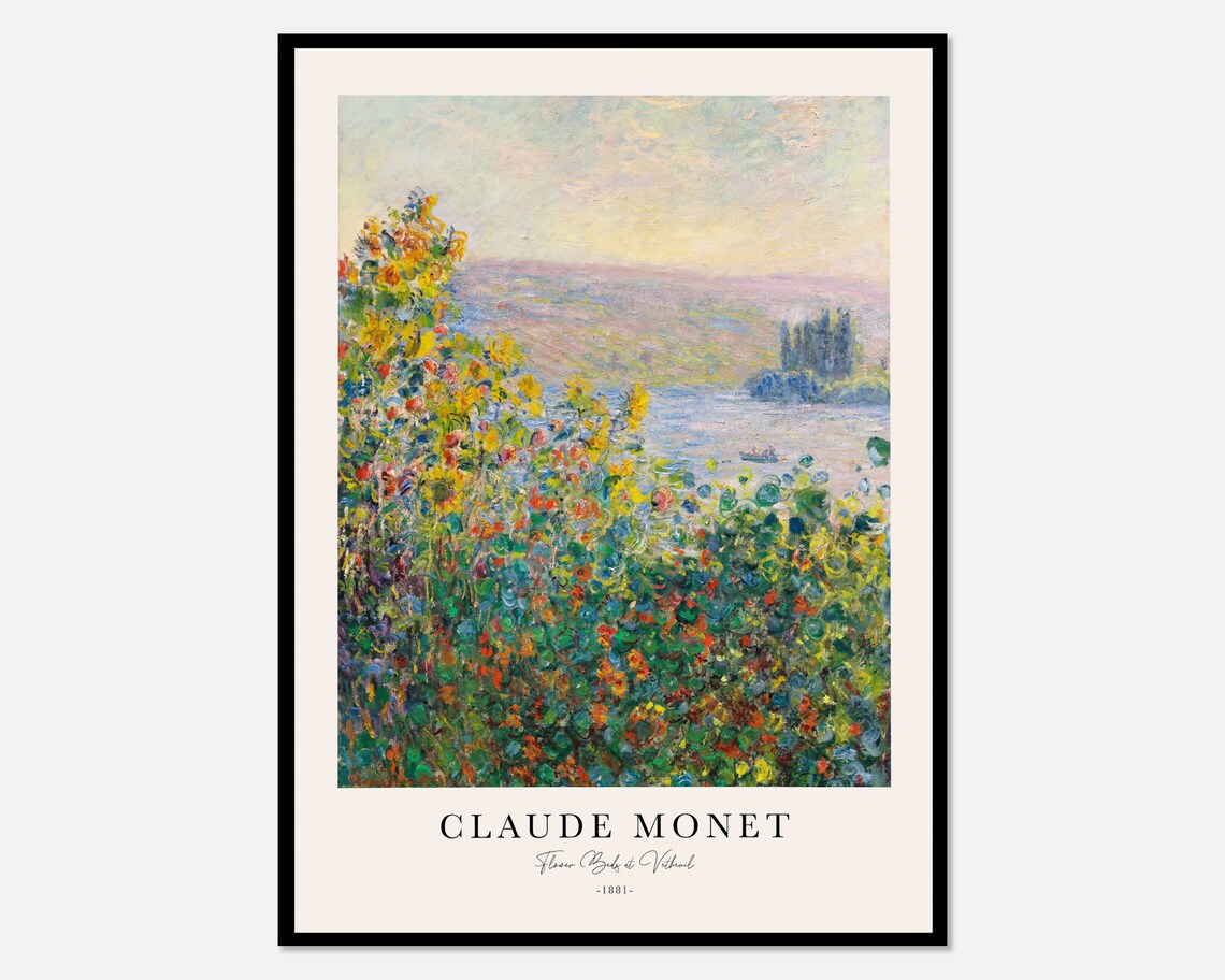 Monet Flower Beds At Vtheuil Vintage Art Print