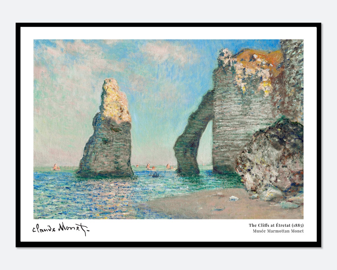 Claude Monet The Cliffs At Etretat 1885 Arch Rock Coast Poster