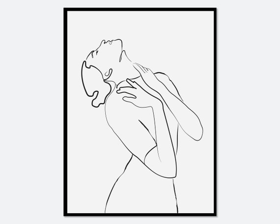 One Line Body Figure Art Print Single Line Figure Drawing Minimalist Line Art Single Line Art Boho Silhouette Art Modern Poster Ab26