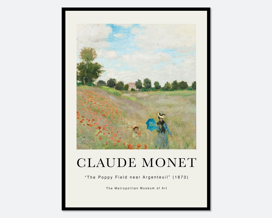 Claude Monet Poppy Field Near Argenteuil Art Print