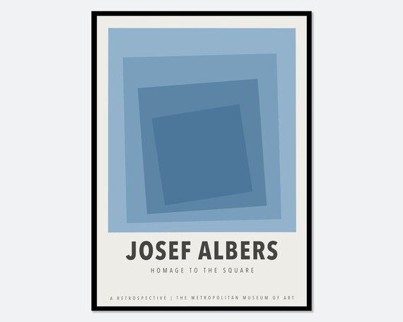 Josef Albers Squares Exhibition Art Print Mid Century Print Albers Print Albers Poster Blue Poster Geometric Minimalist Print Ja02