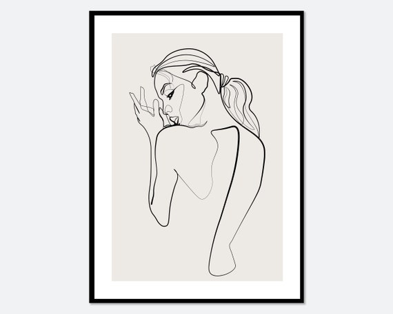 One Line Modern Girl Silhouette Line Art Print Single Line Figure Drawing Art Print Minimalist Line Art Woman Line Art Boho Art La30
