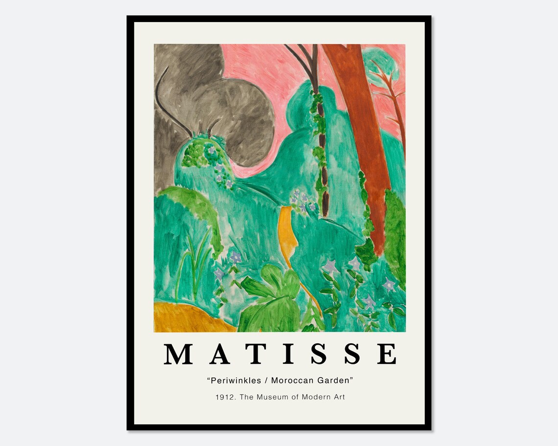 Henri Matisse Periwinklesmoroccan Garden, Art Print