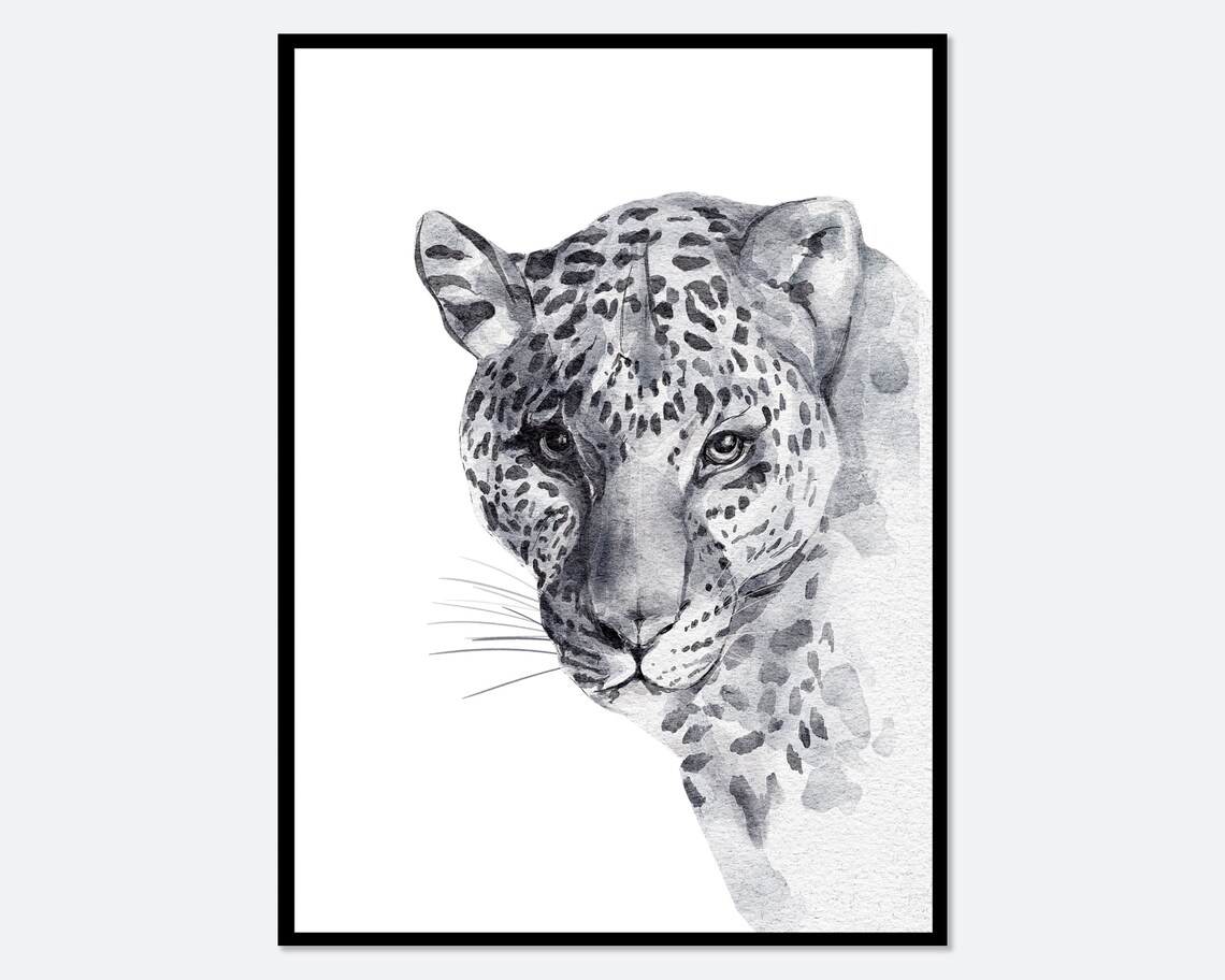 Safari Nursery Watercolor Leopard Art Print