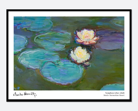 Monet Nympheas Monet Water Lilies Vintage Exhibition Poster Art Print Claude Monet Print Monet Poster Monet Painting Famous Art N35a