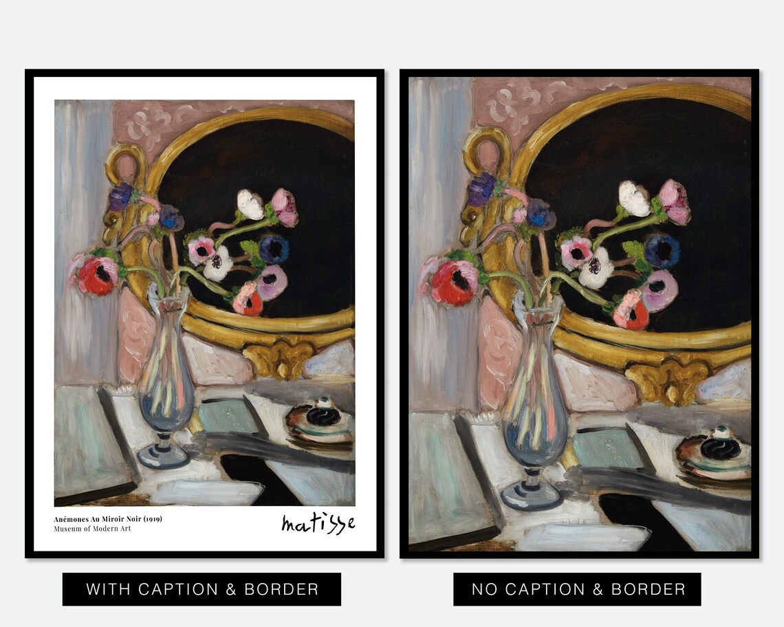 Henri Matisse Anemones Au Miroir Noir Art Print