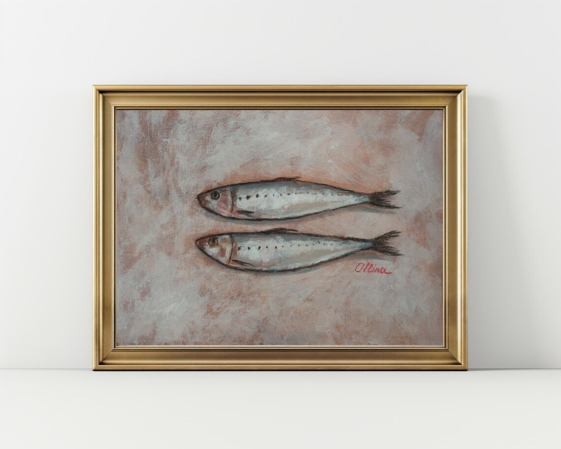 Sardine Art Print, Sardines Painting Poster - Image 2