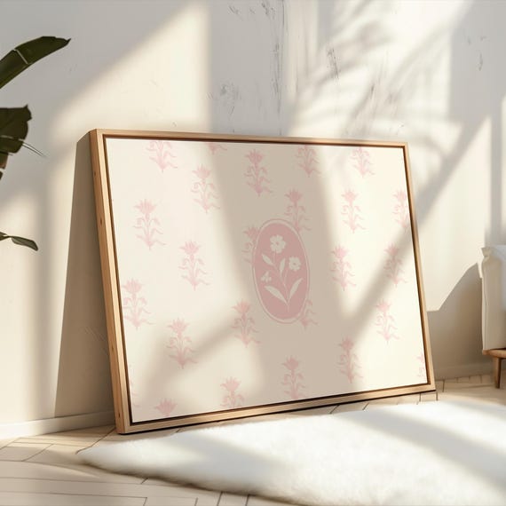 Pink Watercolor Floral Print, Nursery Botanical Decor