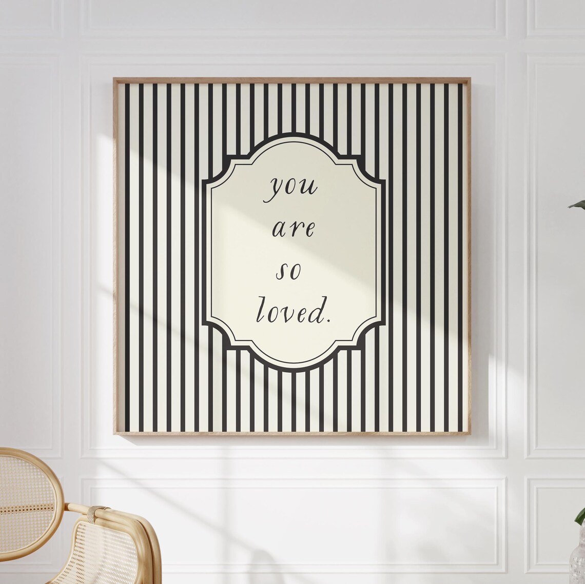 You Are So Loved Black And White Square Print - Image 3
