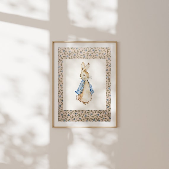 Vintage Peter Rabbit Nursery Art, Cottagecore Decor