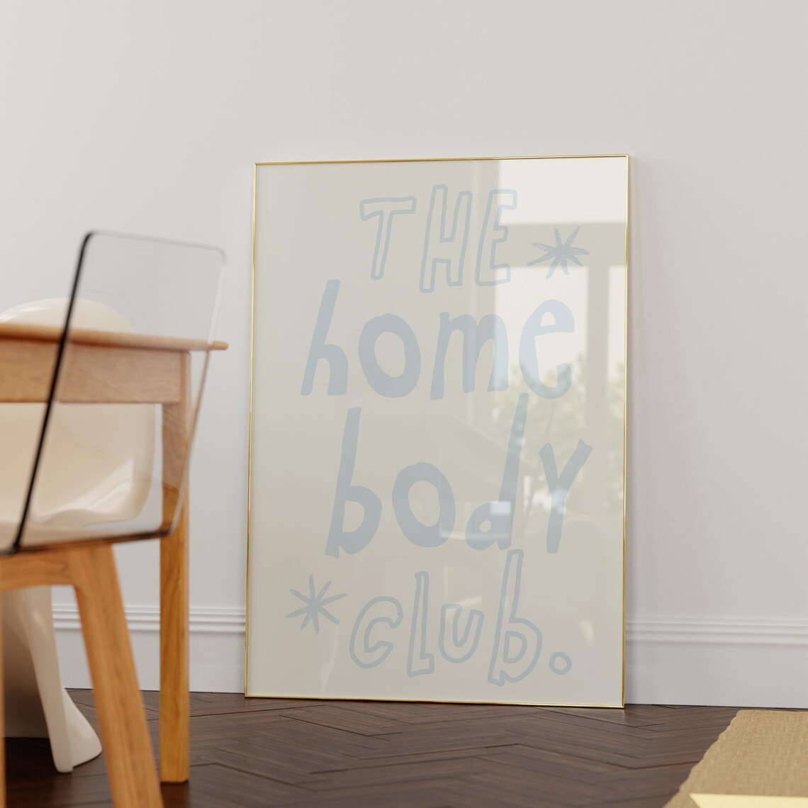 The Homebody Club Baby Blue Hand Lettered Quote Trendy Wall Art Print - Image 4