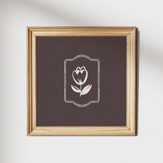 Minimal Sweet Floral Square Print Instant Wall Art Trendy Decor Illustration Living Room Art Nursery Decor