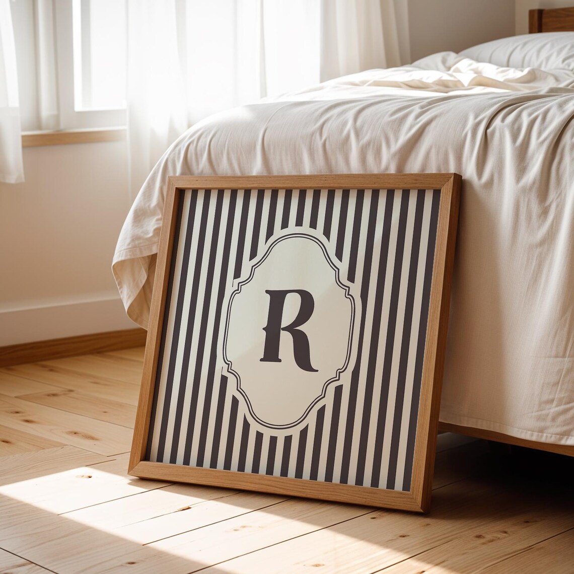 R Square Initial Personalized Watercolor Art Print