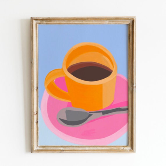 Morning Coffee Print Abstract Painting Wall Art Trendy Decor