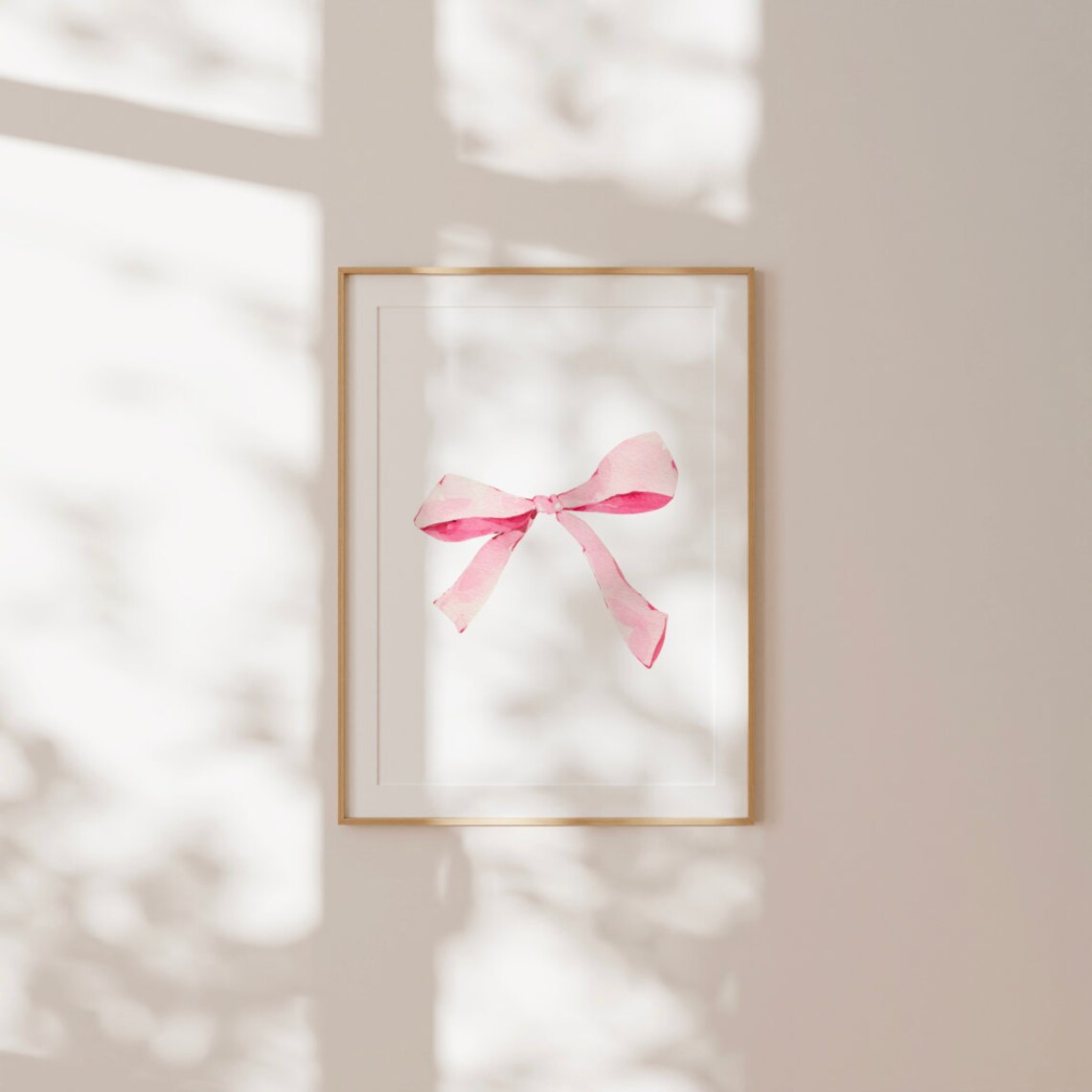 Pink Watercolor Ribbon Bow Minimalist Coquette Room Decor Poster - Image 3