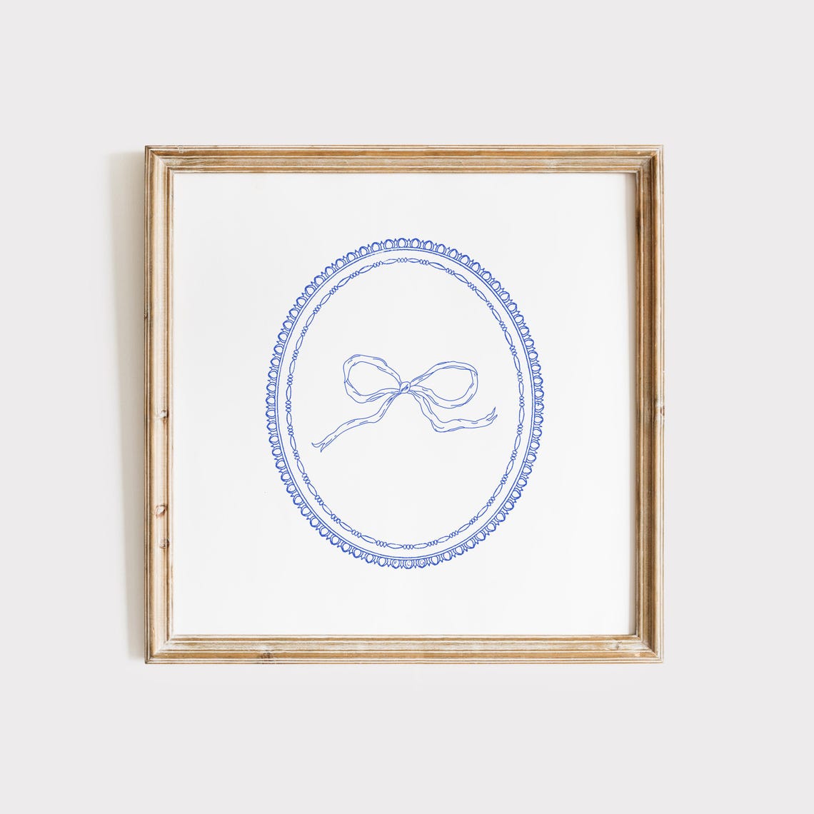 Simple Cobalt Blue Bow Print Wall Art Trendy Decor Botanical Illustration Living Room Art Cottage Nursery - Image 2