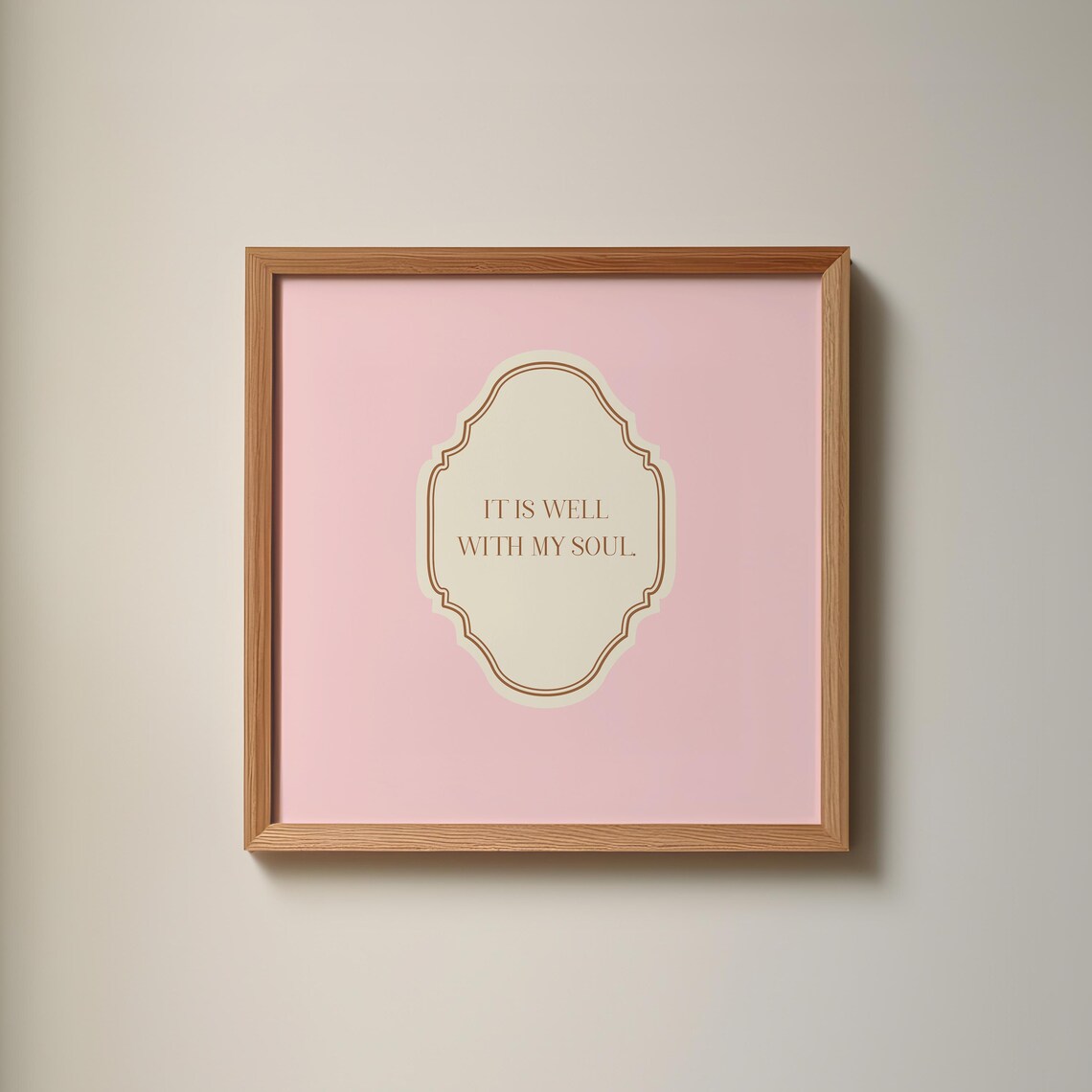 Pink Square It Is Well With My Soul Quote Ornate Faith Poster - Image 5