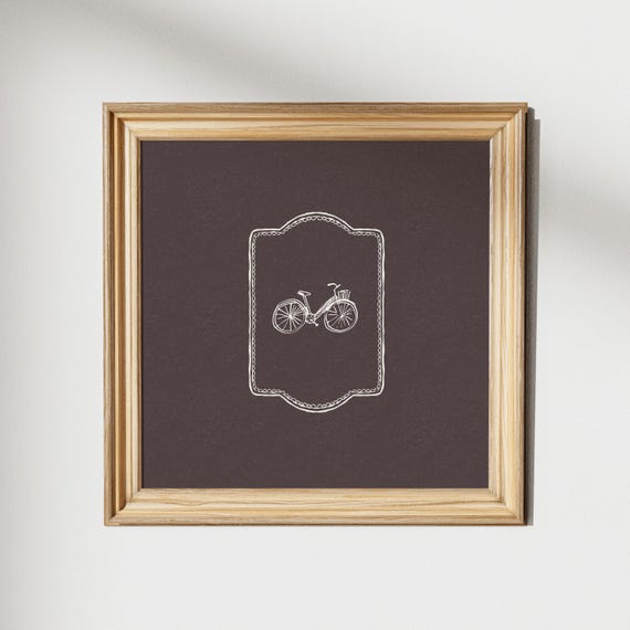 Minimal Sweet Bicycle Square Print Instant Wall Art Trendy Decor Illustration Living Room Art Nursery Decor
