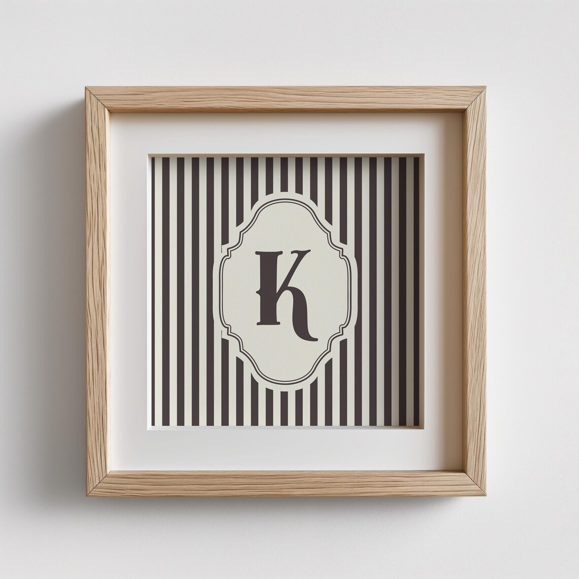 K Square Initial Personalized Gift, Watercolor Art Print - Image 2