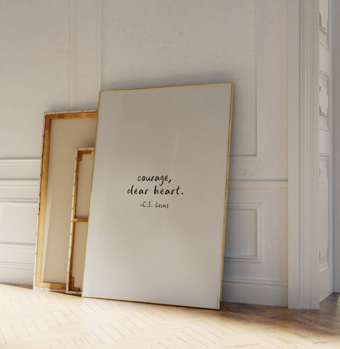 Courage Dear Heart C.S. Lewis Quote Poster with Minimalist Script - Image 2