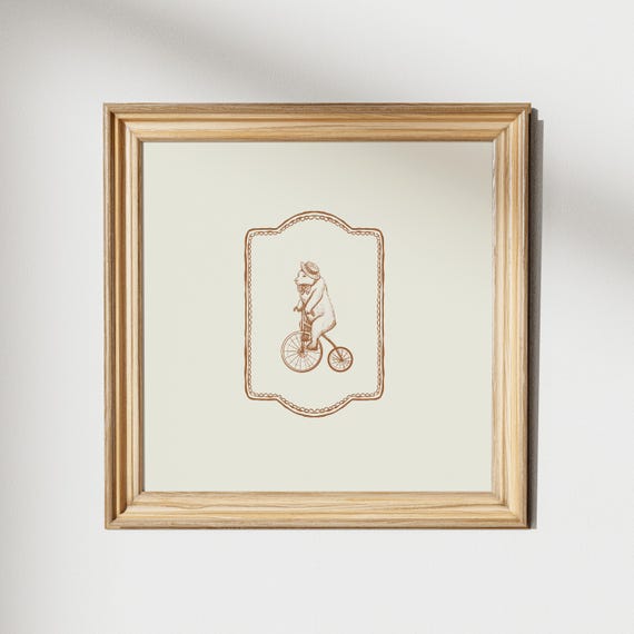 Minimal Sweet Bear Square Print Instant Wall Art Trendy Decor Illustration Living Room Art Nursery Decor