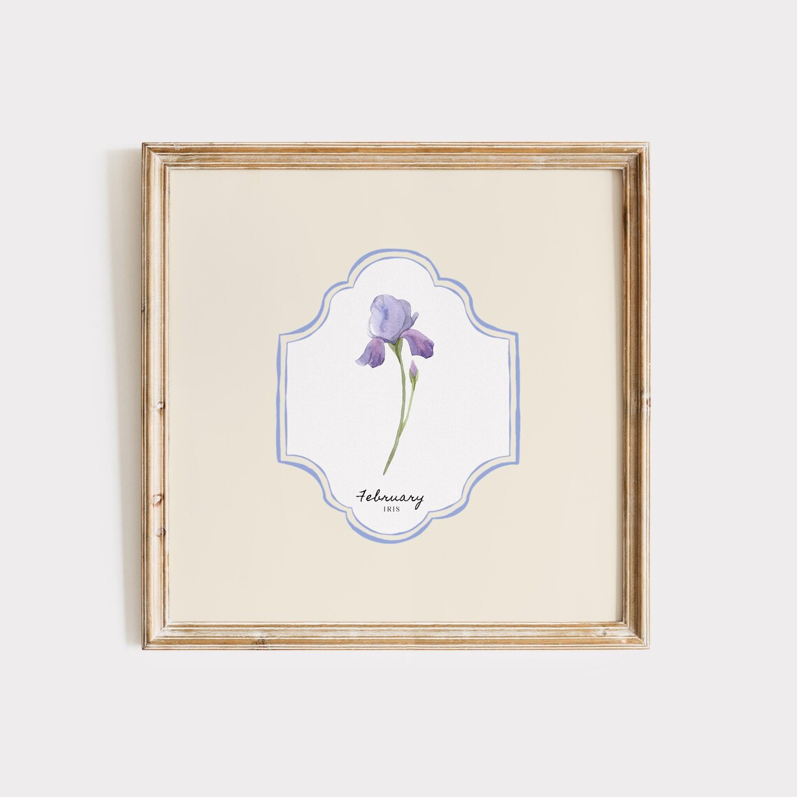 February Birth Month Flower Personalized Gift Print